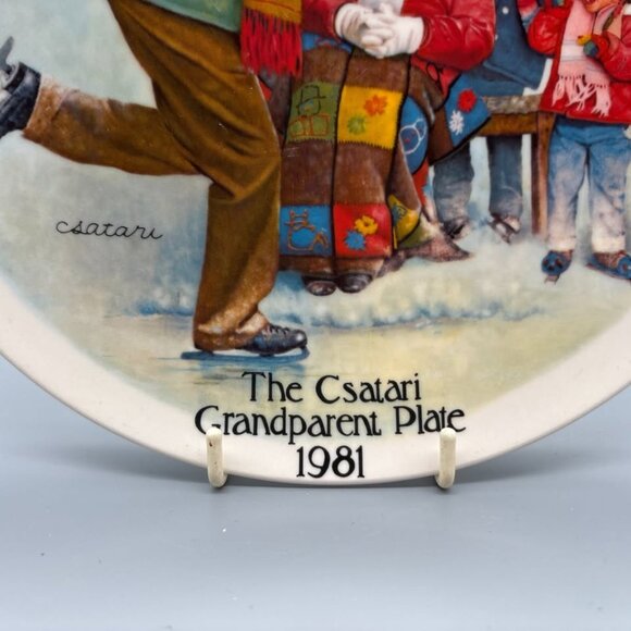 Edwin Knowles "The Skating Lesson" by Joseph Csatari Collectible Plate - Picture 2 of 6
